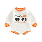 Pumpkin Crew-Neck Romper — Front view