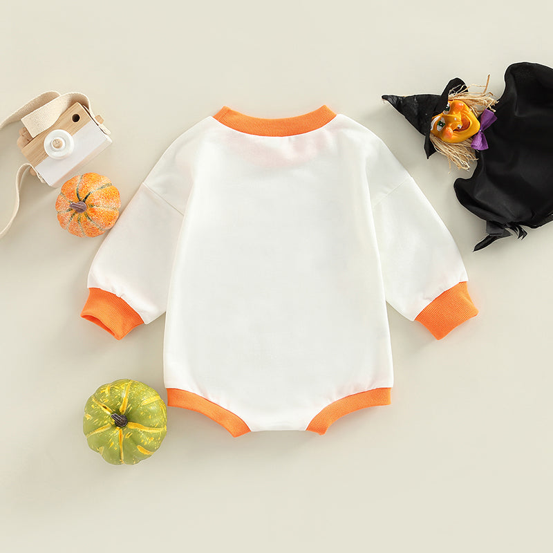 Pumpkin Crew-Neck Romper — Back view