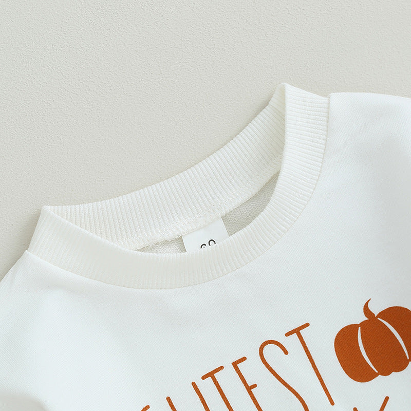 Autumn Pumpkin Bodysuit — Neckline and print detail