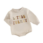 Pumpkin Letter Bodysuit — Front view