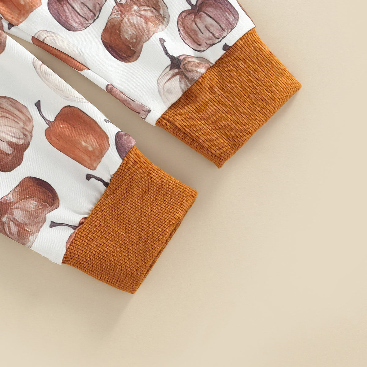Pumpkin Patch Two-Piece Set — Trouser print detail
