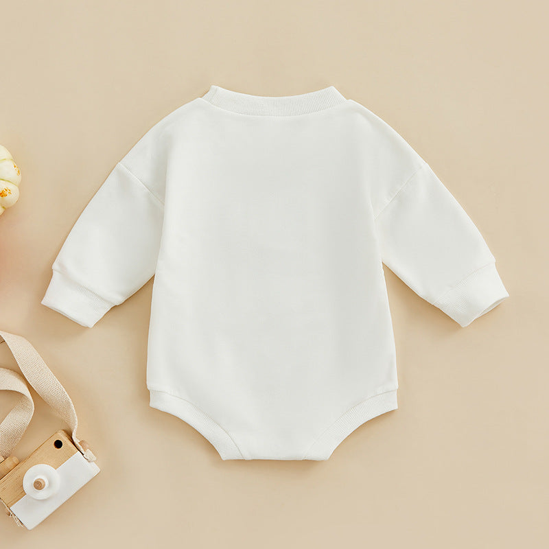 White Pumpkin Baby Bodysuit — Back view